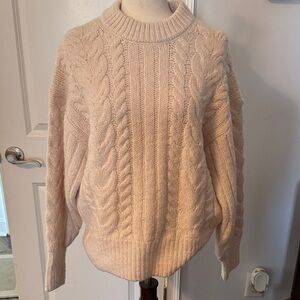 a new day Cream Cable Knit Turtleneck Sweater